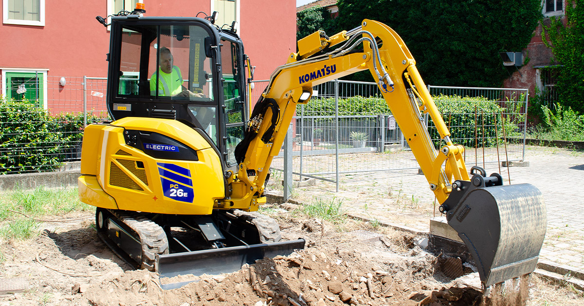 Komatsu Europe extends electric mini excavator range with PC26E-6