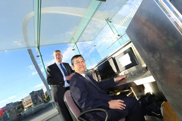 (L-R) Komatsu UK managing director Peter Howe with Mr Ohashi.